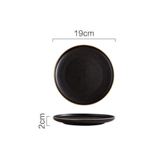 Black Plate, Ceramic Dish, Steak Plate - Mubimart -  