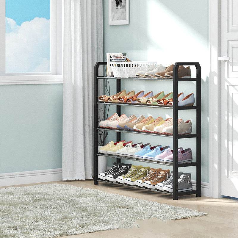 Black Simple Multi-layer Assembly Shoe Rack - Mubimart