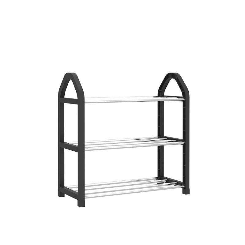 Black Simple Multi-layer Assembly Shoe Rack - Mubimart