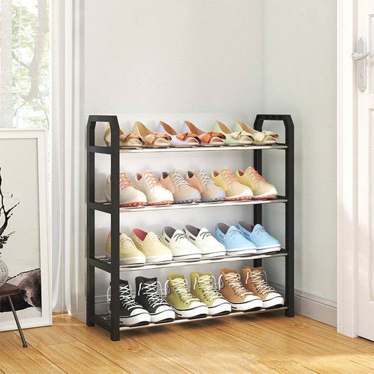 Black Simple Multi-layer Assembly Shoe Rack - Mubimart