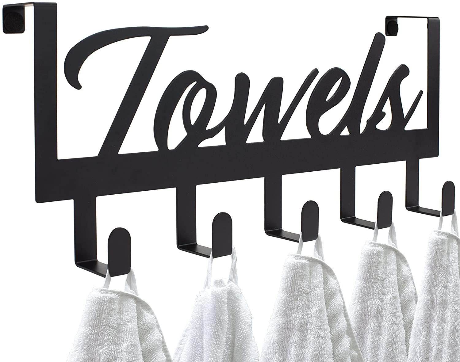 Black Towel Rear Door Hook Shower Door Rear Towel Rack Hook - Mubimart