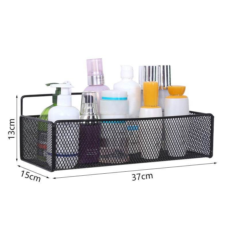 Black Wall-mounted Bathroom Shelf Shower Shampoo Rack Toilet - Mubimart