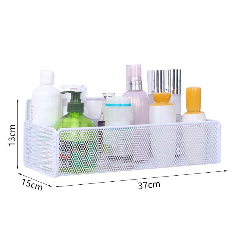 Black Wall-mounted Bathroom Shelf Shower Shampoo Rack Toilet - Mubimart