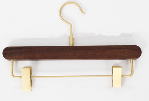 Black Walnut Solid Wood Brass Clothes Support Non-Slip Coat Hanger - Mubimart -  