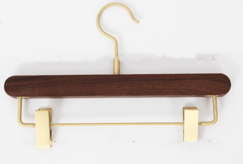 Black Walnut Solid Wood Brass Clothes Support Non-Slip Coat Hanger - Mubimart