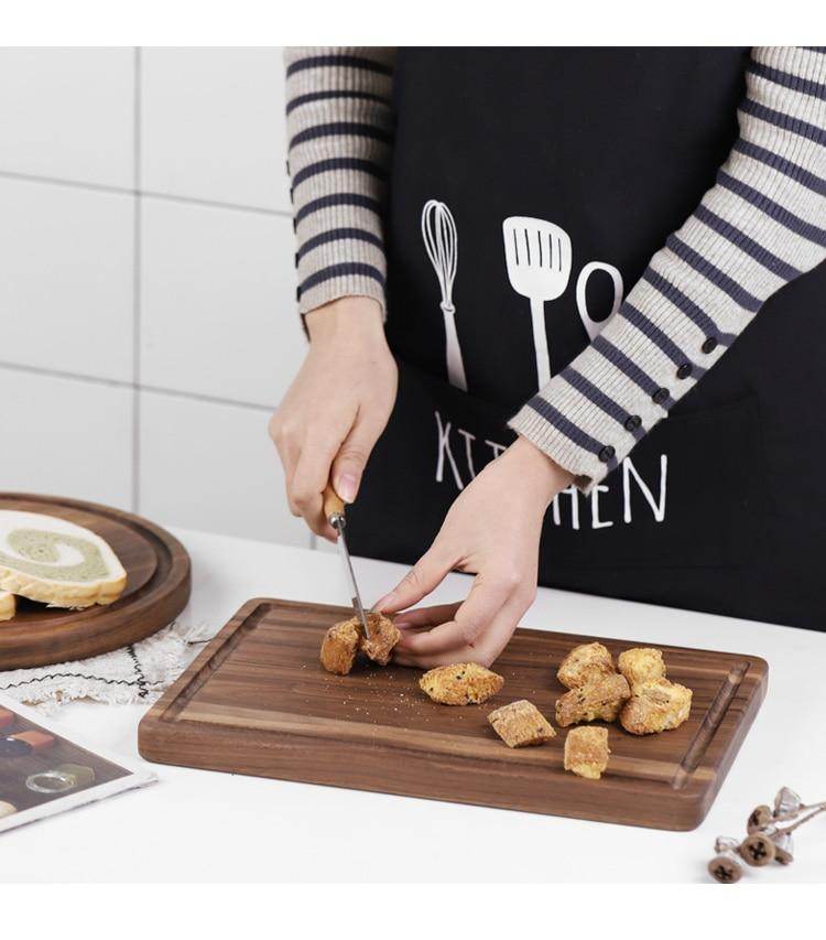 Black Walnut Wood Cutting Board Creative Whole Tray Fruit Chopping Cutting Board Wood Chopping Blocks For Kitchen - Mubimart