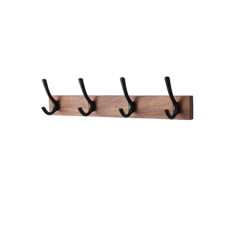 Black Walnut Wooden Clothes Hook American Country Four-Hook Door Rear Hook Row Hook - Mubimart