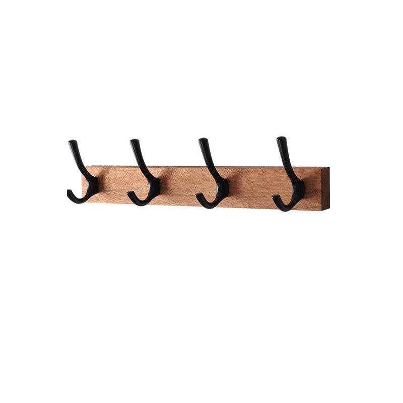Black Walnut Wooden Clothes Hook American Country Four-Hook Door Rear Hook Row Hook - Mubimart