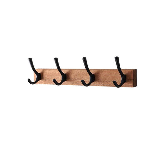 Black Walnut Wooden Clothes Hook American Country Four-Hook Door Rear Hook Row Hook - Mubimart