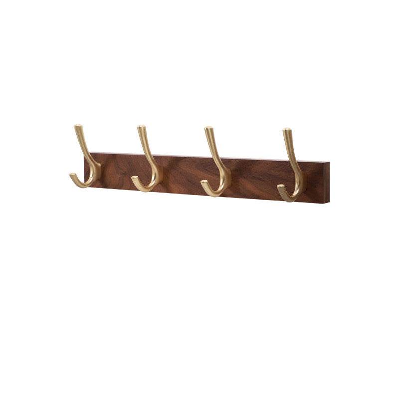 Black Walnut Wooden Clothes Hook American Country Four-Hook Door Rear Hook Row Hook - Mubimart