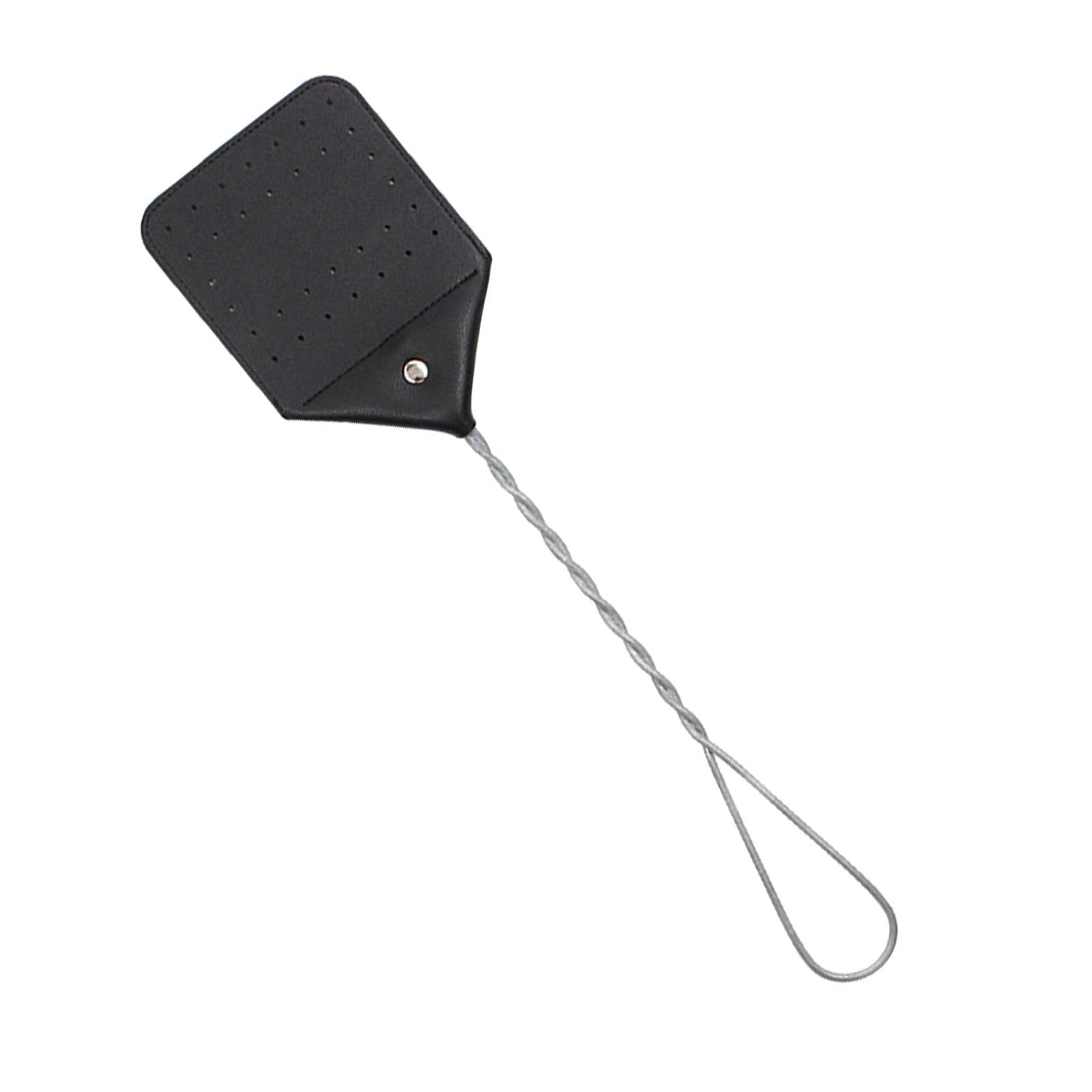 Black Wire Handle Leather Fly Swatter - Mubimart -  