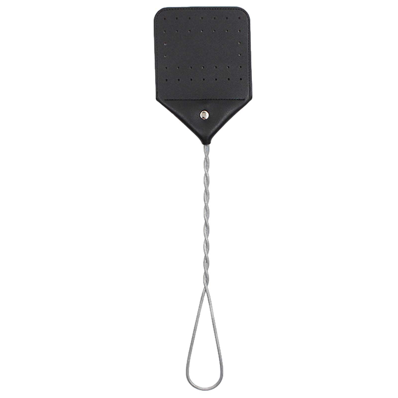 Black Wire Handle Leather Fly Swatter - Mubimart -  