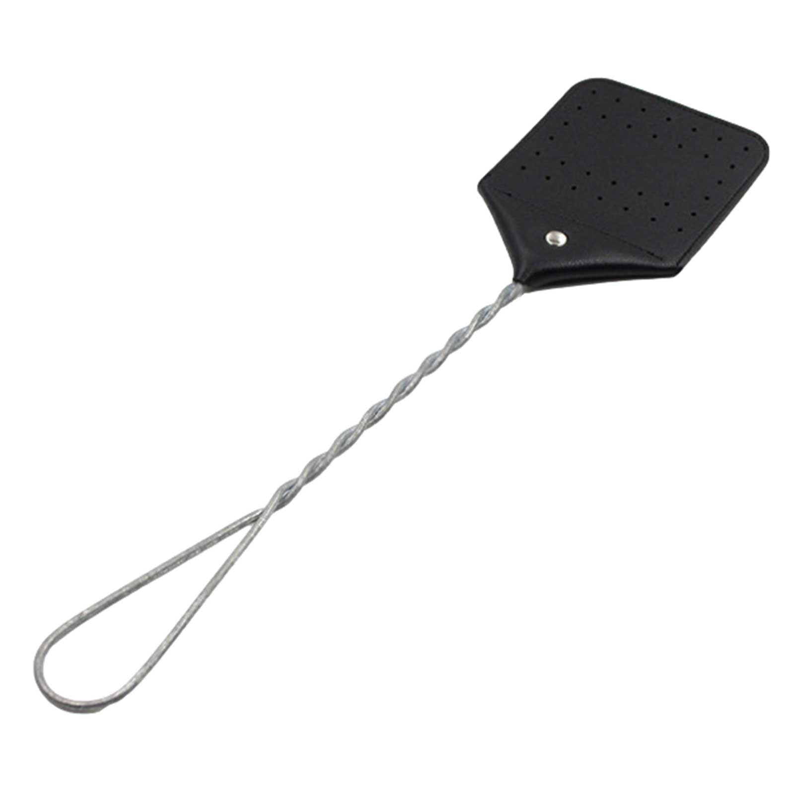 Black Wire Handle Leather Fly Swatter - Mubimart -  