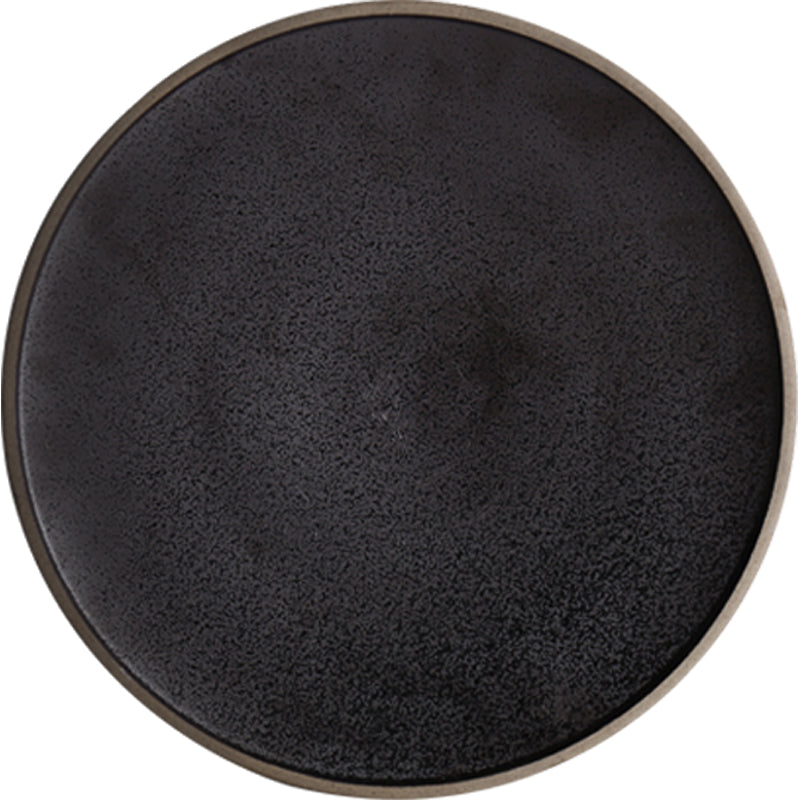 Black crystal large plate ceramic plate home dessert plate round flat plate - Mubimart -  