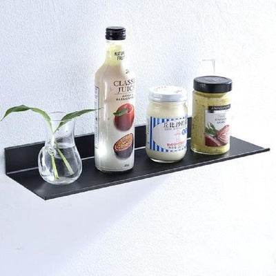 Black non-perforated bathroom shelf - Mubimart