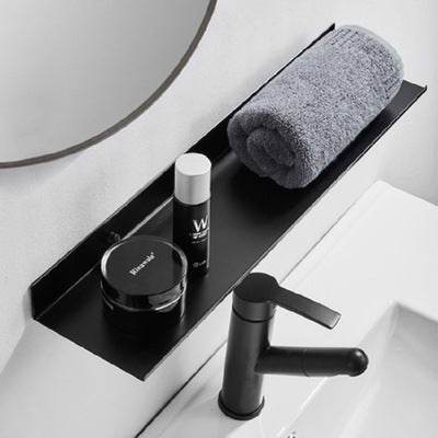 Black non-perforated bathroom shelf - Mubimart