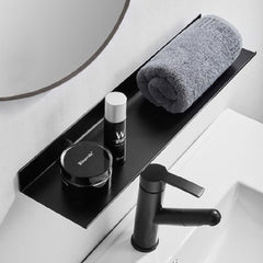 Black non-perforated bathroom shelf - Mubimart -  