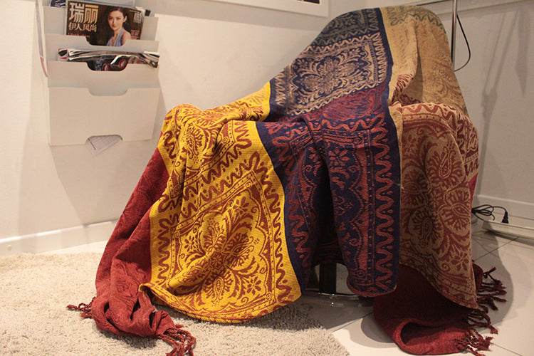 Blanket Sofa Blanket Fleece Blanket Plush Leisure Blanket Literary Cover Blanket - Mubimart