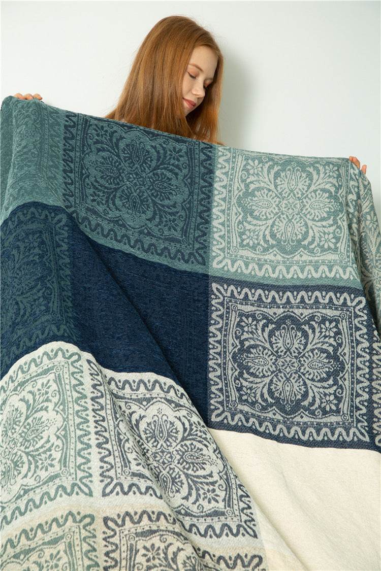 Blanket Sofa Blanket Fleece Blanket Plush Leisure Blanket Literary Cover Blanket - Mubimart