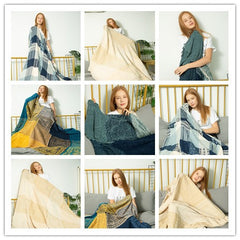 Blanket Sofa Blanket Fleece Blanket Plush Leisure Blanket Literary Cover Blanket - Mubimart - Blankets 