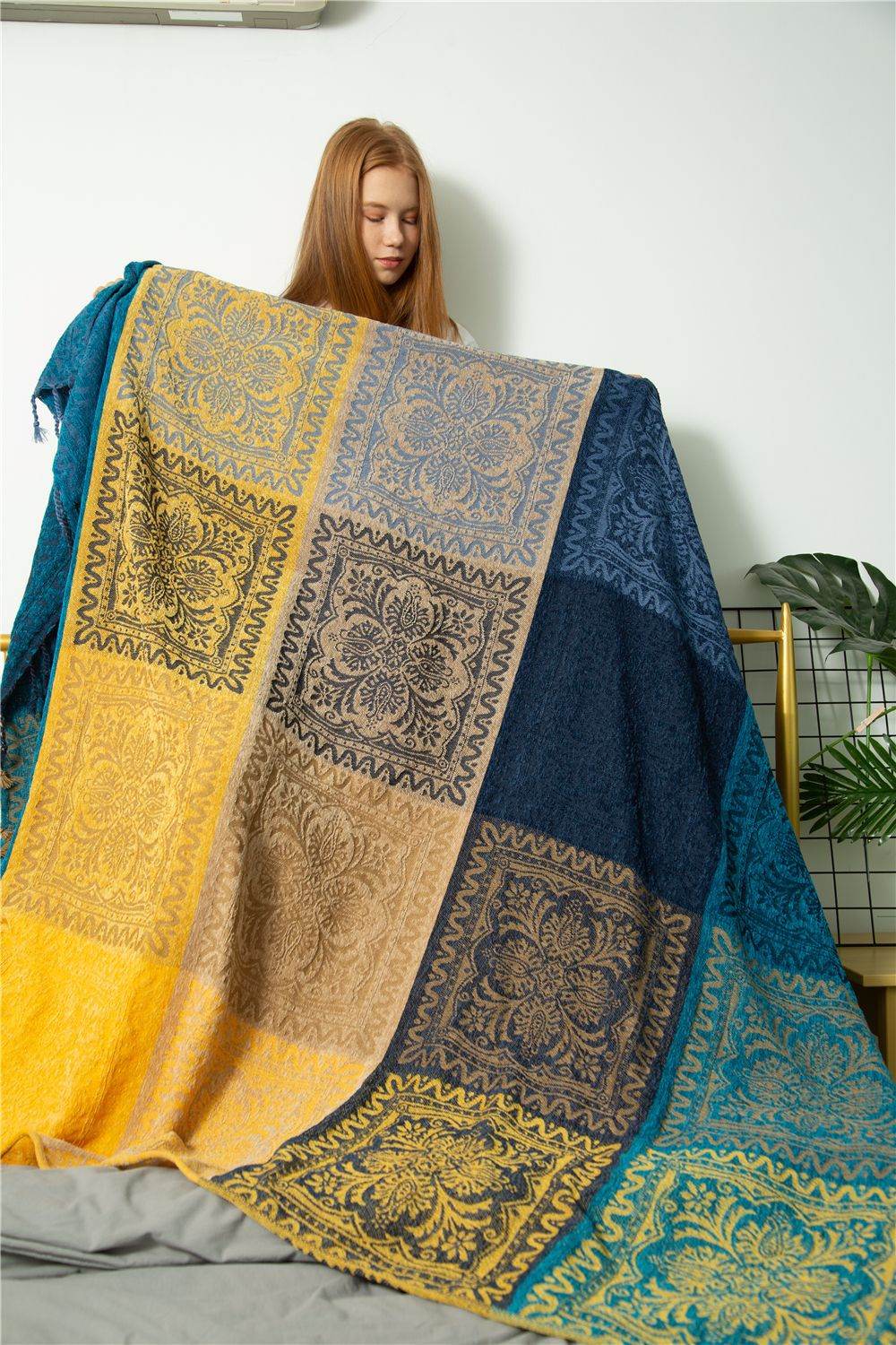 Blanket Sofa Blanket Fleece Blanket Plush Leisure Blanket Literary Cover Blanket - Mubimart