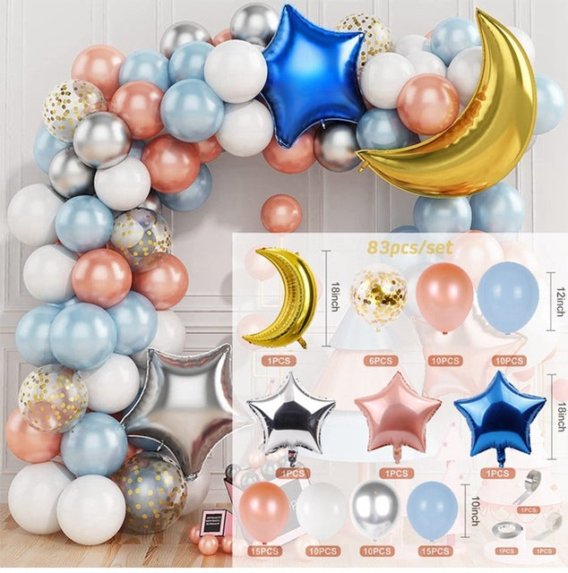 Blue Gender Reveal Theme Arch Balloon Chain Suit - Mubimart -  