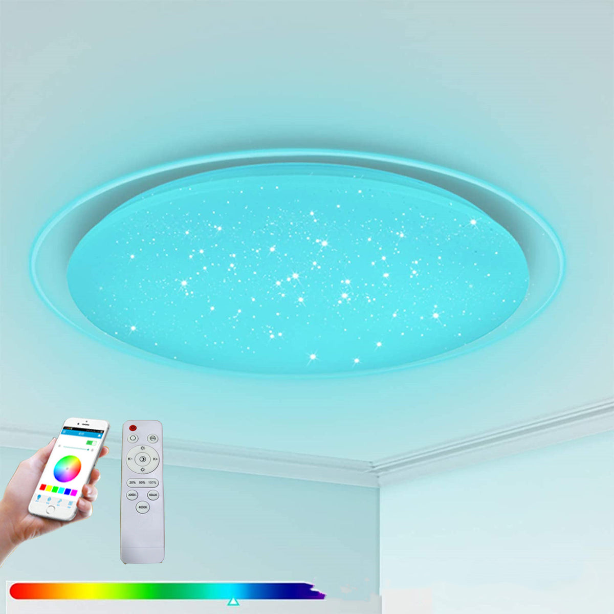 Bluetooth Smart Music App Controls The Led Ceiling Light - Mubimart - Smart Lights 