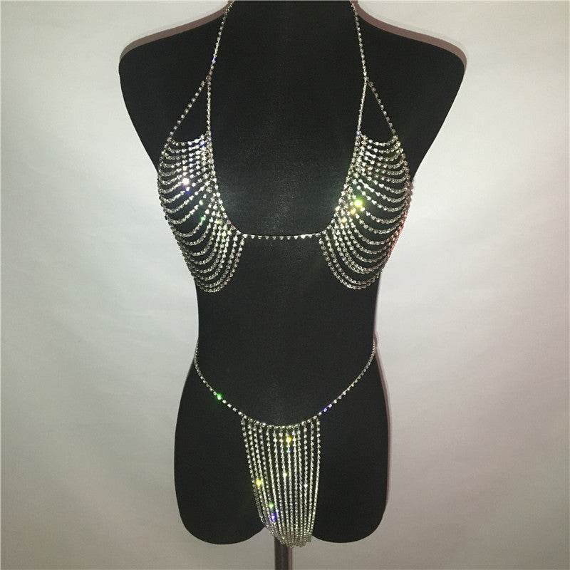 Body chain underwear 2 piece set - Mubimart