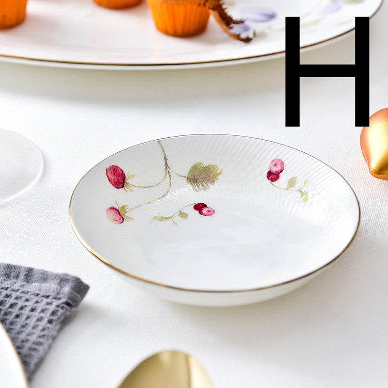 Bone China Phnom Penh Tableware Dinner Plate Set - Mubimart
