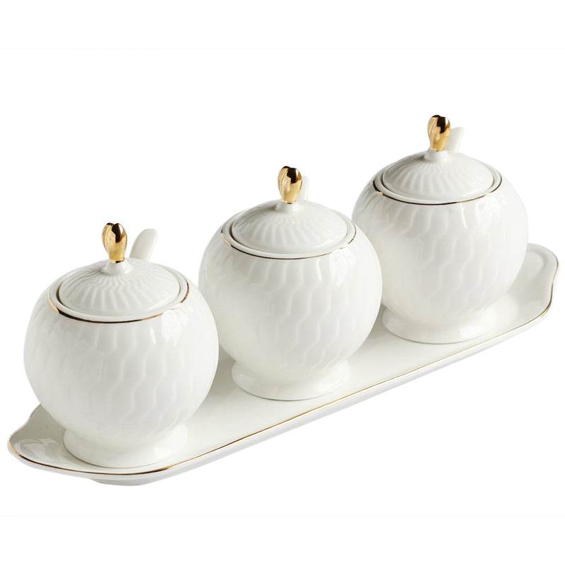 Bone China Seasoning Jar Kitchen Sealed Jar - Mubimart