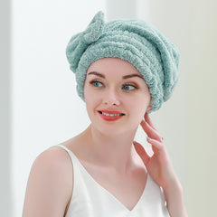 Bow Princess Hat Cute Dry Hair Towel Absorbent Quick-drying Turban - Mubimart - Hair Towel 