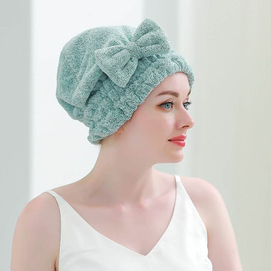 Bow Princess Hat Cute Dry Hair Towel Absorbent Quick-drying Turban - Mubimart