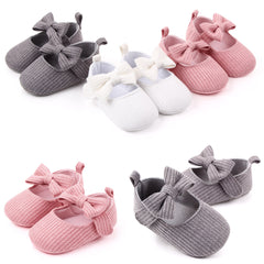 Bowknot Woolen Knit Baby Shoes Moccasins Princess Shoes Baby Shoes - Mubimart - Girls Shoes 