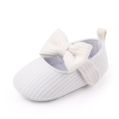 Bowknot Woolen Knit Baby Shoes Moccasins Princess Shoes Baby Shoes - Mubimart -  