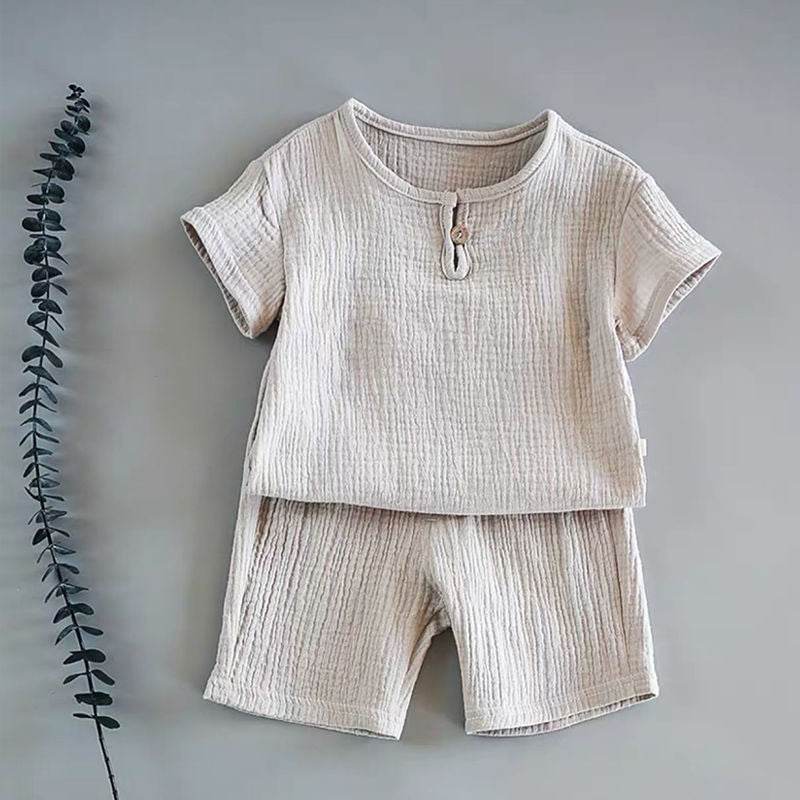 Boy And Girl Baby Short-sleeved Summer Suit - Mubimart