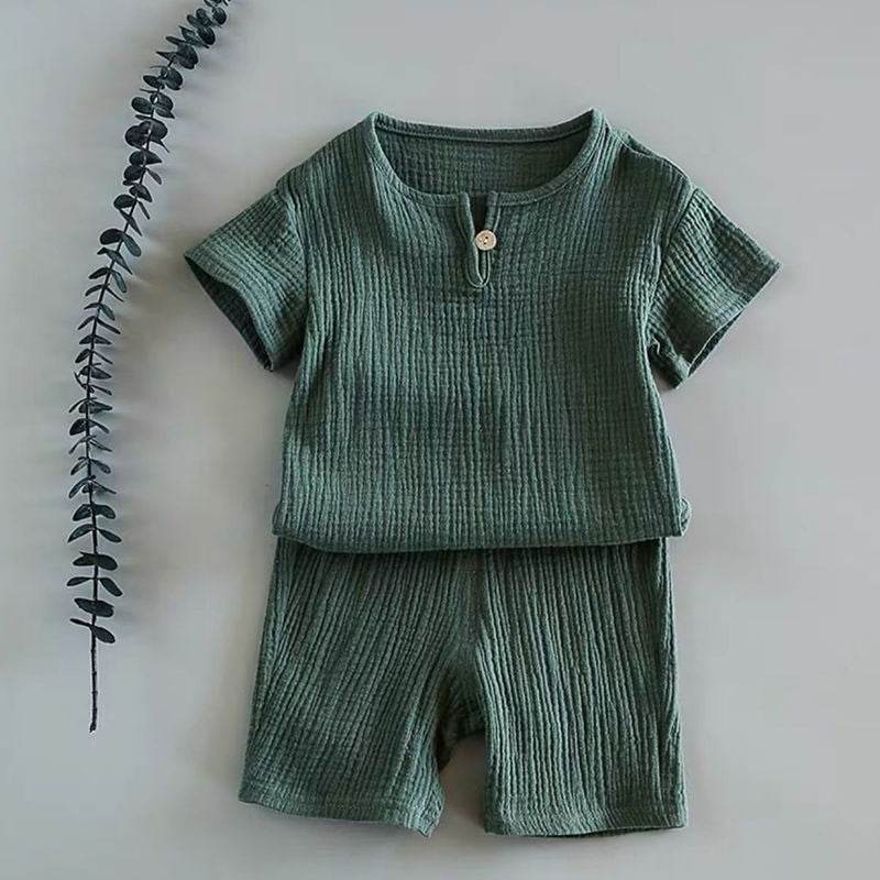 Boy And Girl Baby Short-sleeved Summer Suit - Mubimart