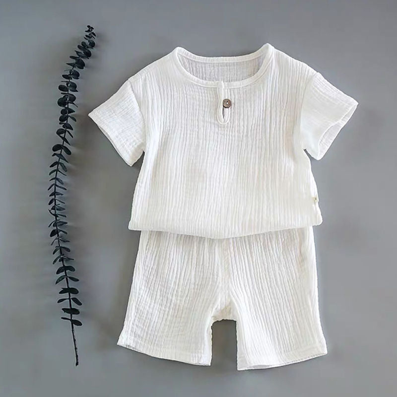 Boy And Girl Baby Short-sleeved Summer Suit - Mubimart -  