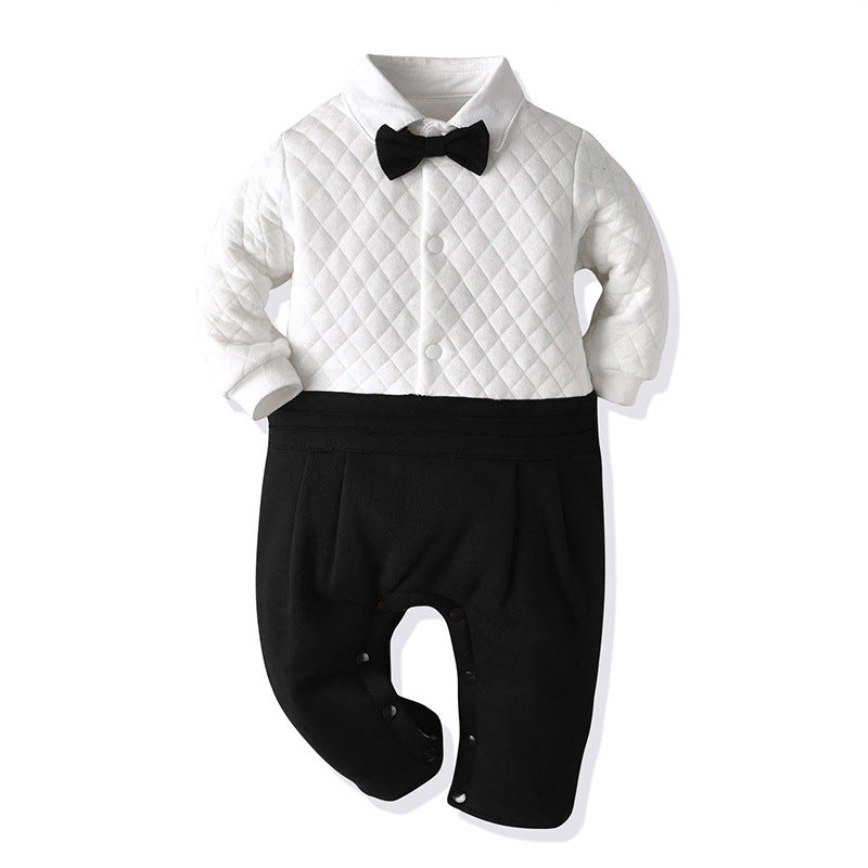 Boy baby long-sleeved gentleman tuxedo two-piece suit - Mubimart -  