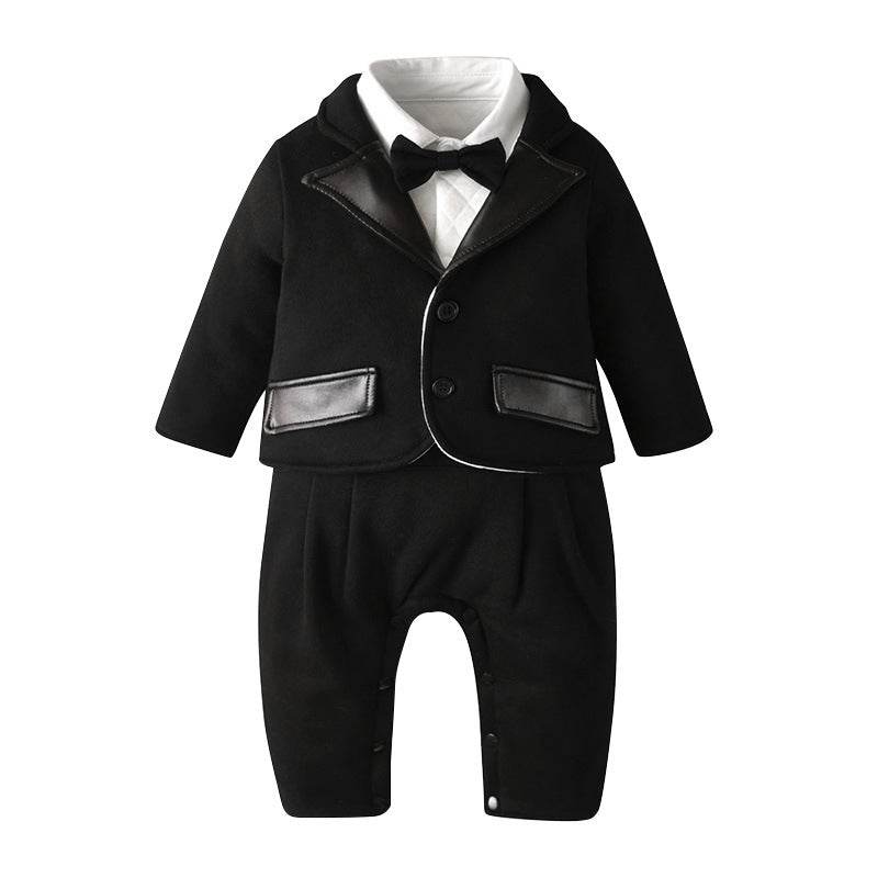 Boy baby long-sleeved gentleman tuxedo two-piece suit - Mubimart