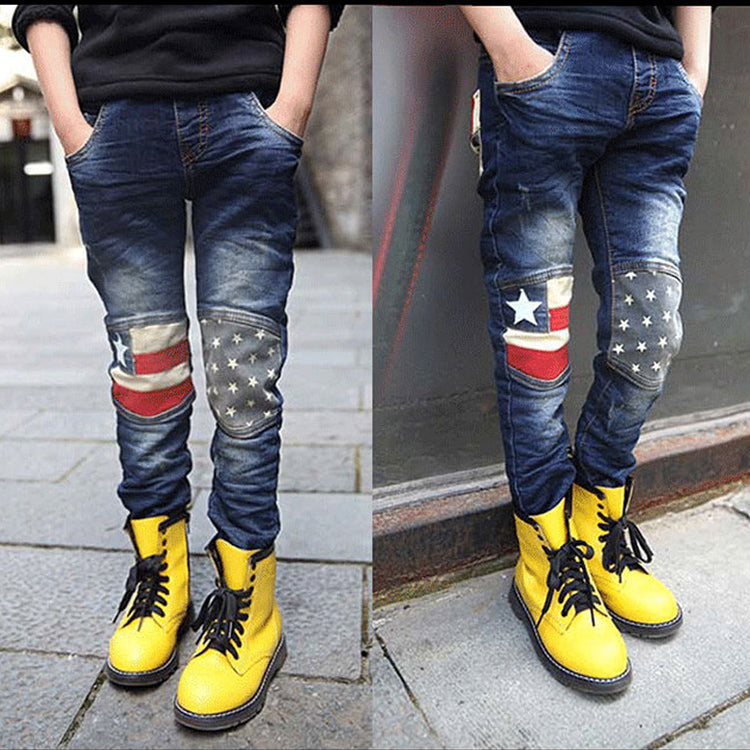 Boy patchwork jeans - Mubimart - Boys Jenes 