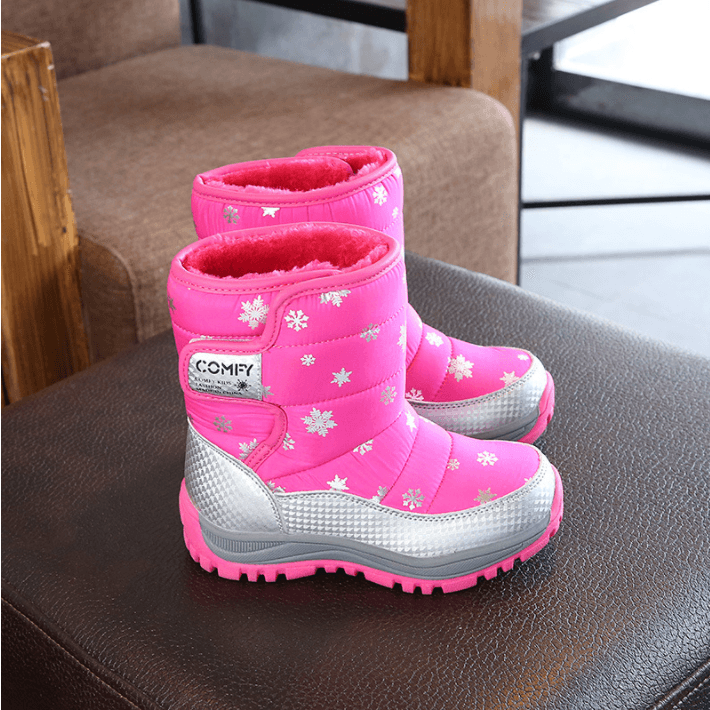 Boys And Girls Mid-boots Baby Thickened Warm Cotton Shoes - Mubimart