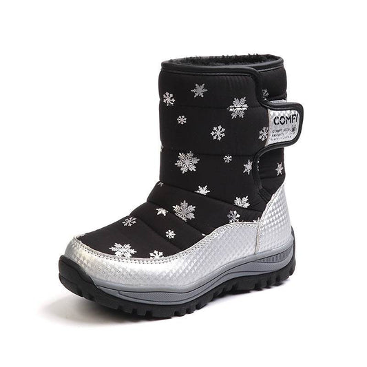 Boys And Girls Mid-boots Baby Thickened Warm Cotton Shoes - Mubimart