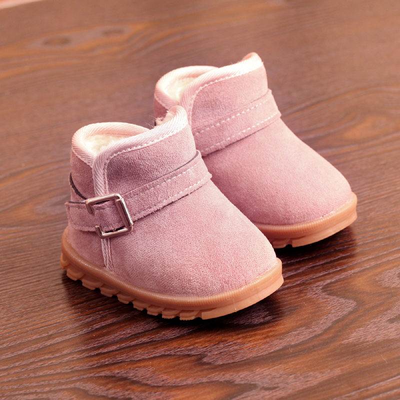 Boys And Girls Soft-soled Warm And Velvet Thick Waterproof Non-slip Short Boots - Mubimart