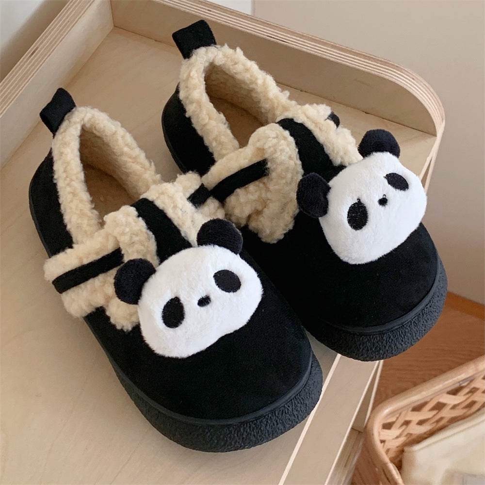Boys And Girls Warm With Velvet Outdoor Cotton Slippers - Mubimart