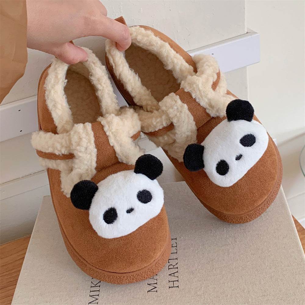 Boys And Girls Warm With Velvet Outdoor Cotton Slippers - Mubimart