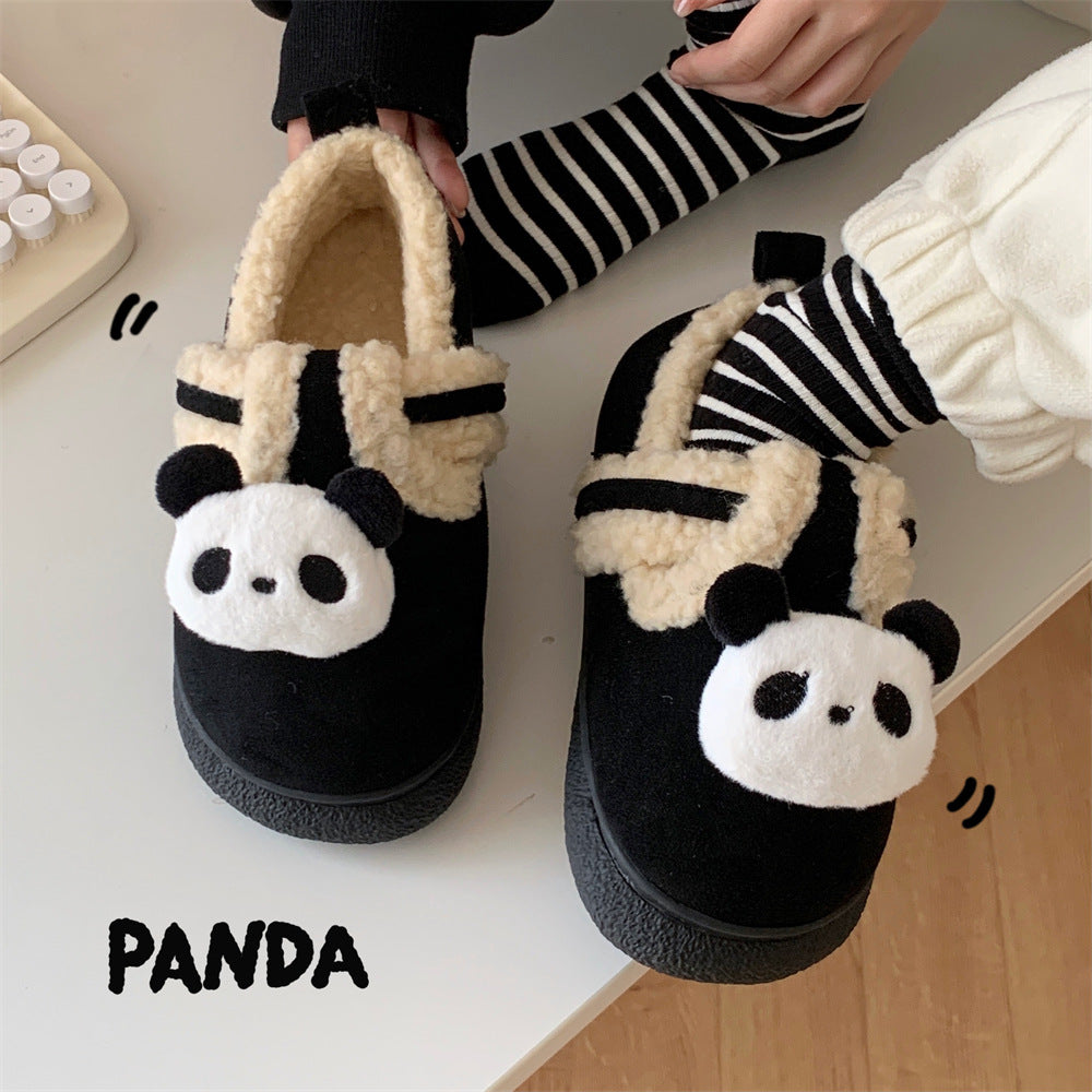 Boys And Girls Warm With Velvet Outdoor Cotton Slippers - Mubimart -  