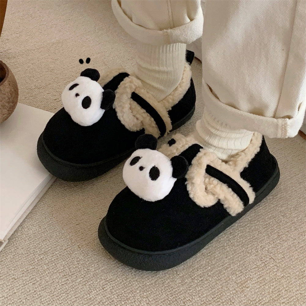 Boys And Girls Warm With Velvet Outdoor Cotton Slippers - Mubimart -  