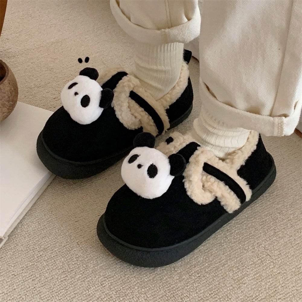 Boys And Girls Warm With Velvet Outdoor Cotton Slippers - Mubimart