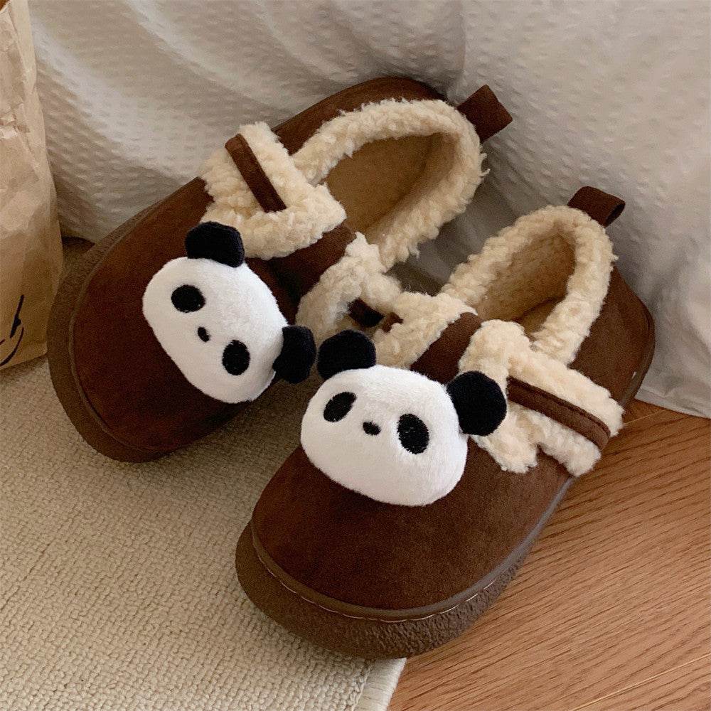 Boys And Girls Warm With Velvet Outdoor Cotton Slippers - Mubimart