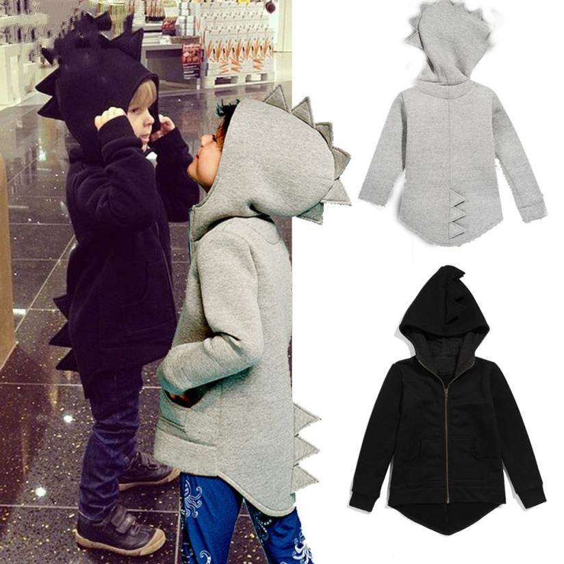 Boys Clothes Kids Baby Boy Jacket Dinosaur Hooded Coat - Mubimart